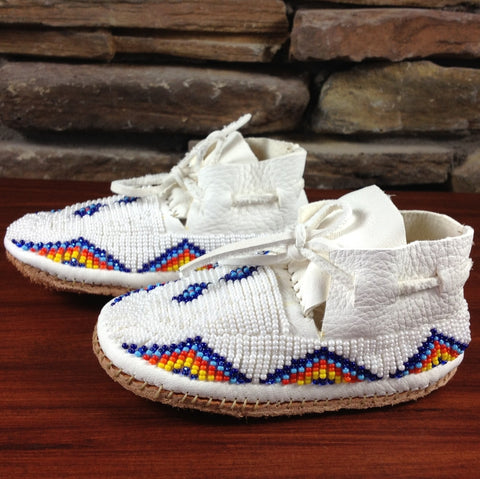 Beaded Leather Moccasins - Infant Sizes