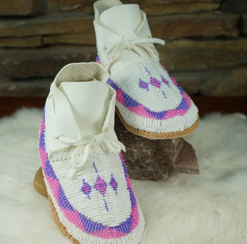 Beaded Leather Moccasins - Children's Sizes