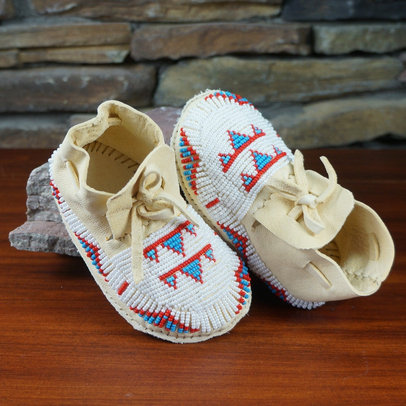 Infant fashion leather moccasins